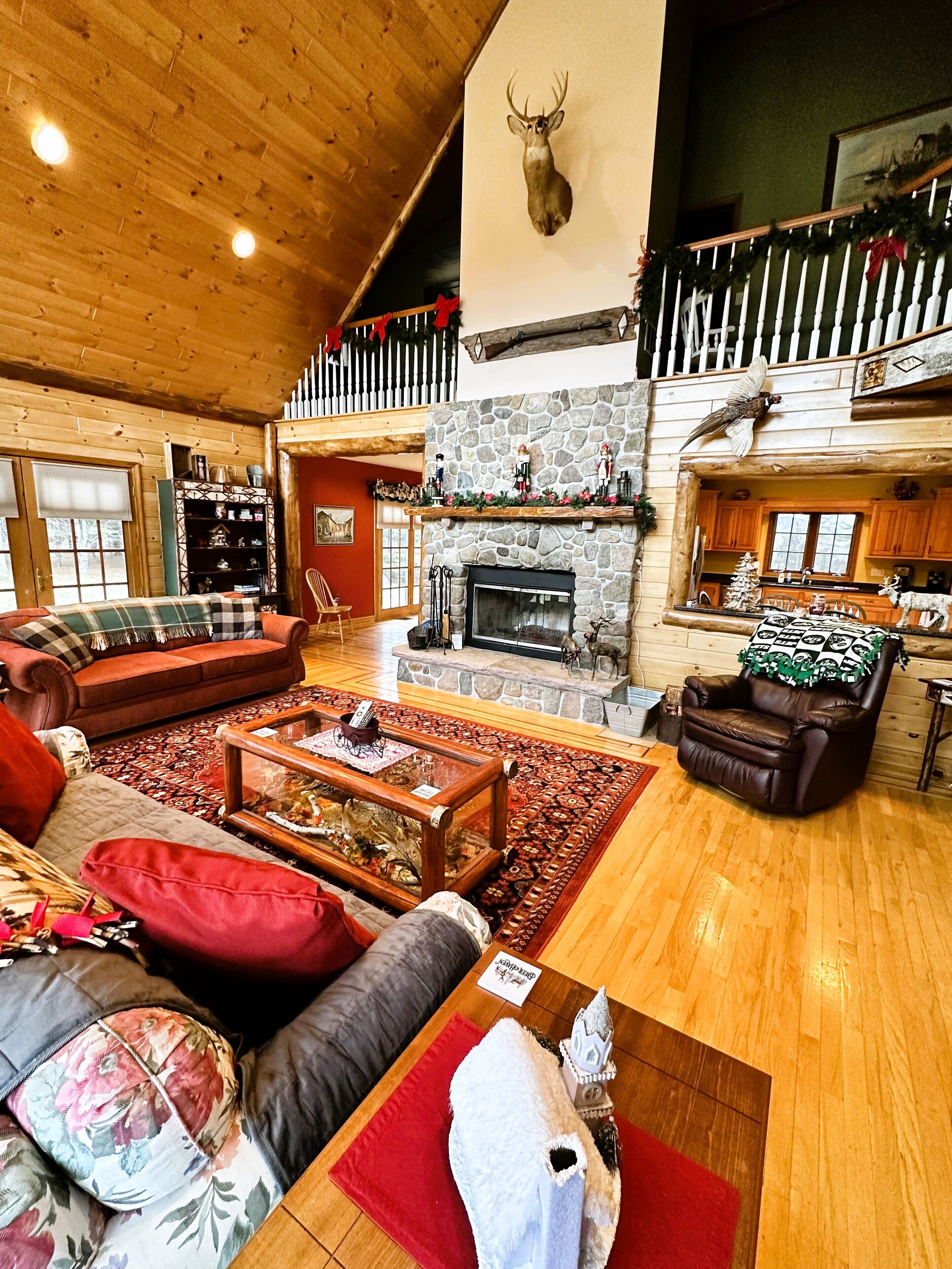 Smart-TV, peis, DVD-spiller og bøker