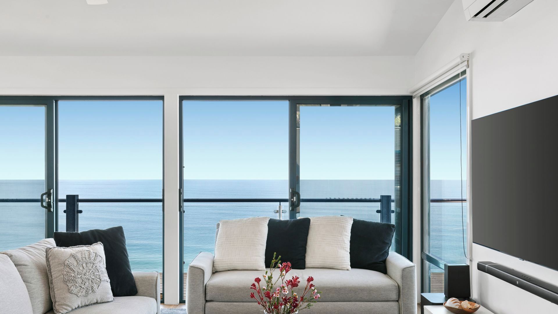 TV, fireplace, books