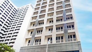 A hotel with a modern facade, multiple floors, and a prominent entrance with signage. - Haeundae Blue Story Hotel (Busan)