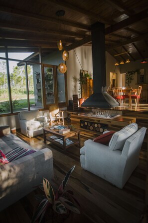 Living area - House on the farm, with private stream. (OBERA)