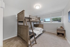 4 bedrooms, desk, iron/ironing board, travel cot
