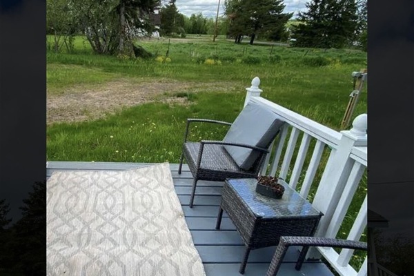Back/side porch where you can sit and relax with the visiting deer and wildlife!