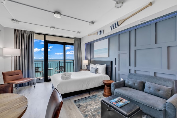 Signature Condo, 1 Bedroom, Balcony, Ocean View | Living room | 40-inch flat-screen TV with cable channels, TV, Netflix - Breakers Tower 1BR Oceanfront Condo (Myrtle Beach)