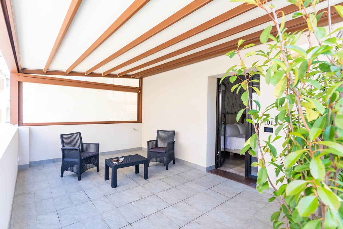 Standard Double Room, Patio, Ground Floor | Terrace/patio