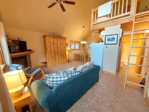 Fernseher, Kamin, DVD-Player, Arbeitsbereiche