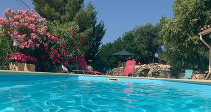 Spacious vacation home with pool surrounded by a beautiful garden