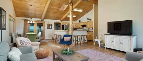 智能电视、壁炉、DVD 播放器