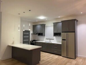 Kühlschrank, Mikrowelle, Ofen, Herdplatte