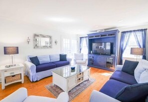 Smart TV, books, video library, stereo