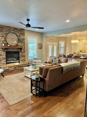 Smart TV, chimenea y reproductor de DVD