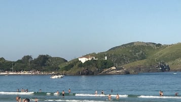 On the beach, white sand
