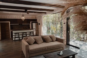 Luxury Villa (Jungle Villa Tierra) | Living area | 55-inch Smart TV with digital channels, TV, stereo - Kaaba Luum Jungle Villas (Tulum)