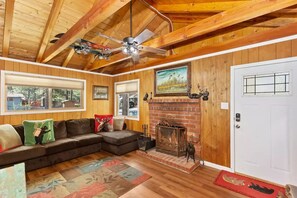 Smart TV, fireplace, video games, foosball