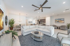 Smart TV, table football, ping pong, books