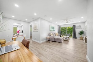 Superior 1-Bedroom King w/ Kitchen & Sofa Bed | Living area | 42-inch Smart TV with digital channels