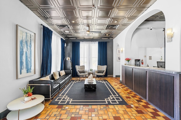 Sittområde i lobbyn