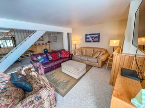TV, fireplace, DVD player, ping pong