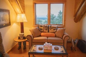 Téléviseur, foyer, lecteur de DVD, livres