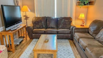 TV, DVD player, books, offices