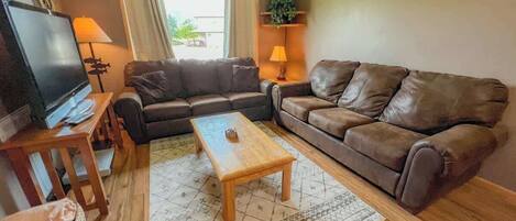 TV, DVD player, books, offices