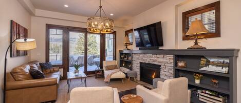 TV, fireplace, foosball, table tennis