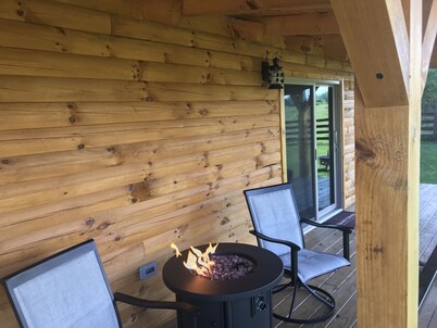 Couples getaway TINY Log Cabin by the pine trees