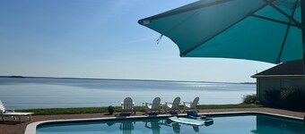NEW! Gorgeous Waterfront Estate with Saltwater pool, beach and dock