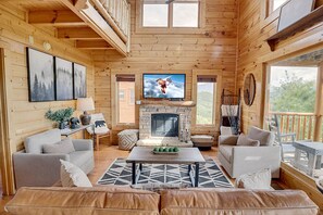 Televisión, chimenea y videojuegos 