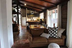 Télévision, cheminée, livres, médiathèque