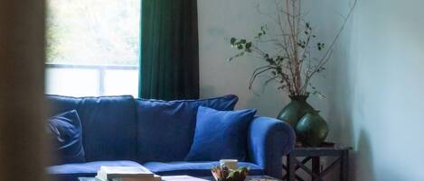 Smart-TV, Kamin, Bücher