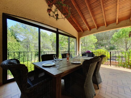 Spacious villa with pool in Montbrun