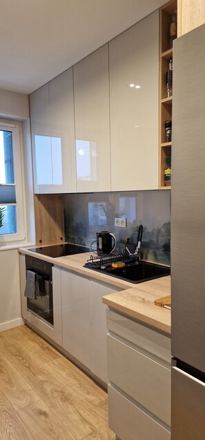 Fridge, oven, stovetop, dishwasher