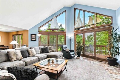 LARGE LAKEFRONT HOME ON LAKE PETENWELL  WITH VOLLEYBALL COURT