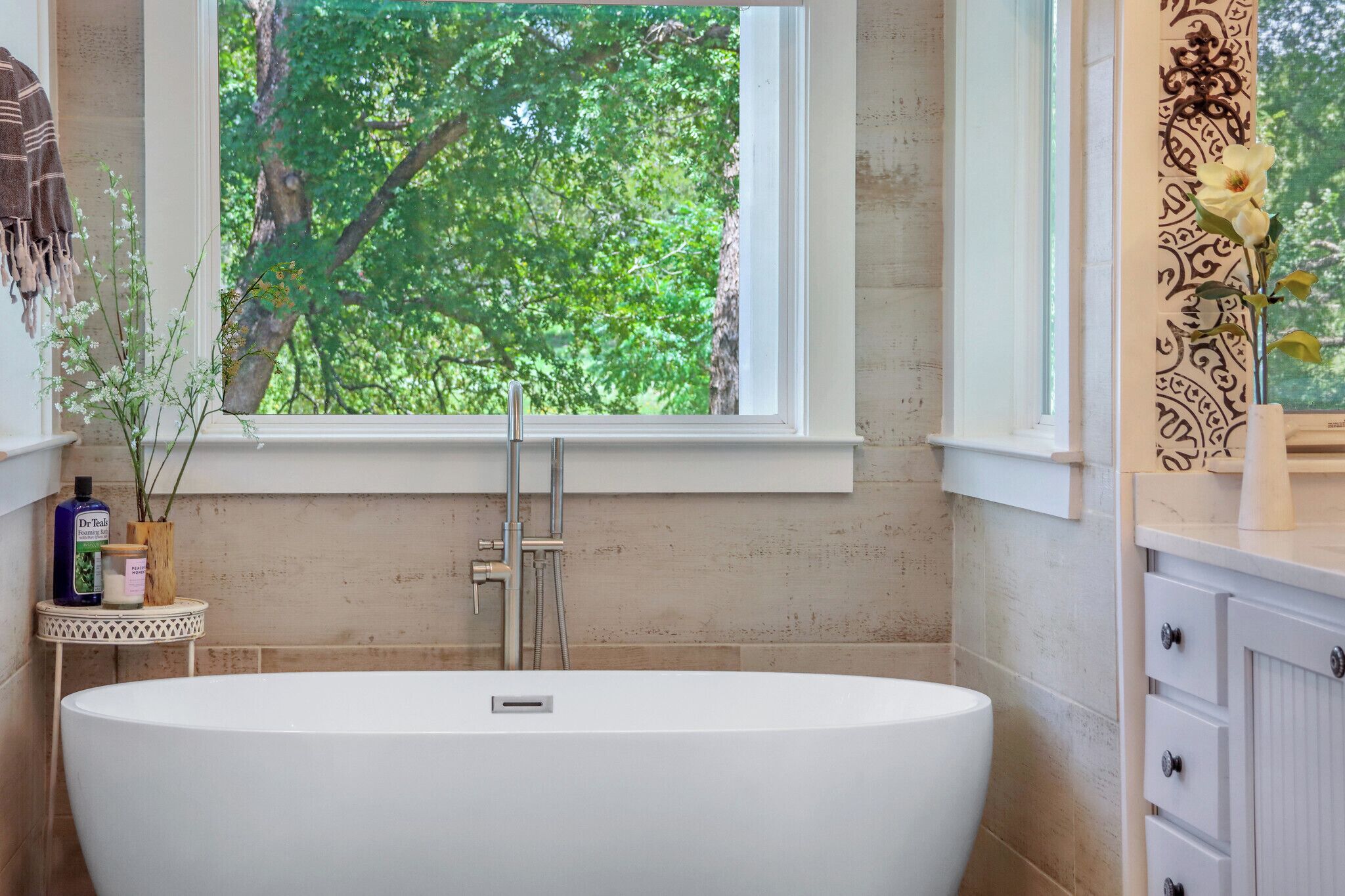 Enjoy some R&R from the soaking tub with gorgeous views