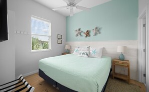 4 habitaciones, tabla de planchar con plancha, cuna de viaje y wifi