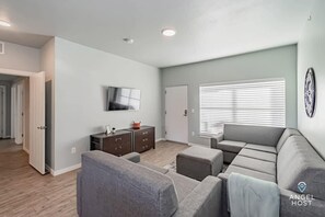 Smart TV, fireplace, table football, offices