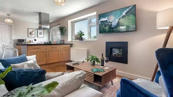 TV, fireplace, offices
