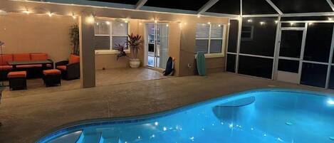 Piscine extérieure, piscine chauffée