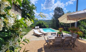 Outdoor pool - Monterotondo mountain villa with private pool, walk restaurant, WIFI. (Toscana)
