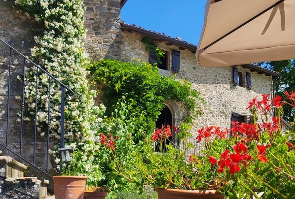 Exterior detail - Monterotondo mountain villa with private pool, walk restaurant, WIFI. (Toscana)