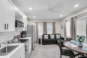 Superior 1-Bedroom Queen w/ Patio & Kitchen | Living area | 42-inch Smart TV with digital channels, TV, Netflix
