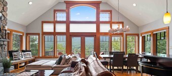 Huge 7BR Mountain Lodge | Hot Tub, Fire Pit & Golf, Sleeps 16