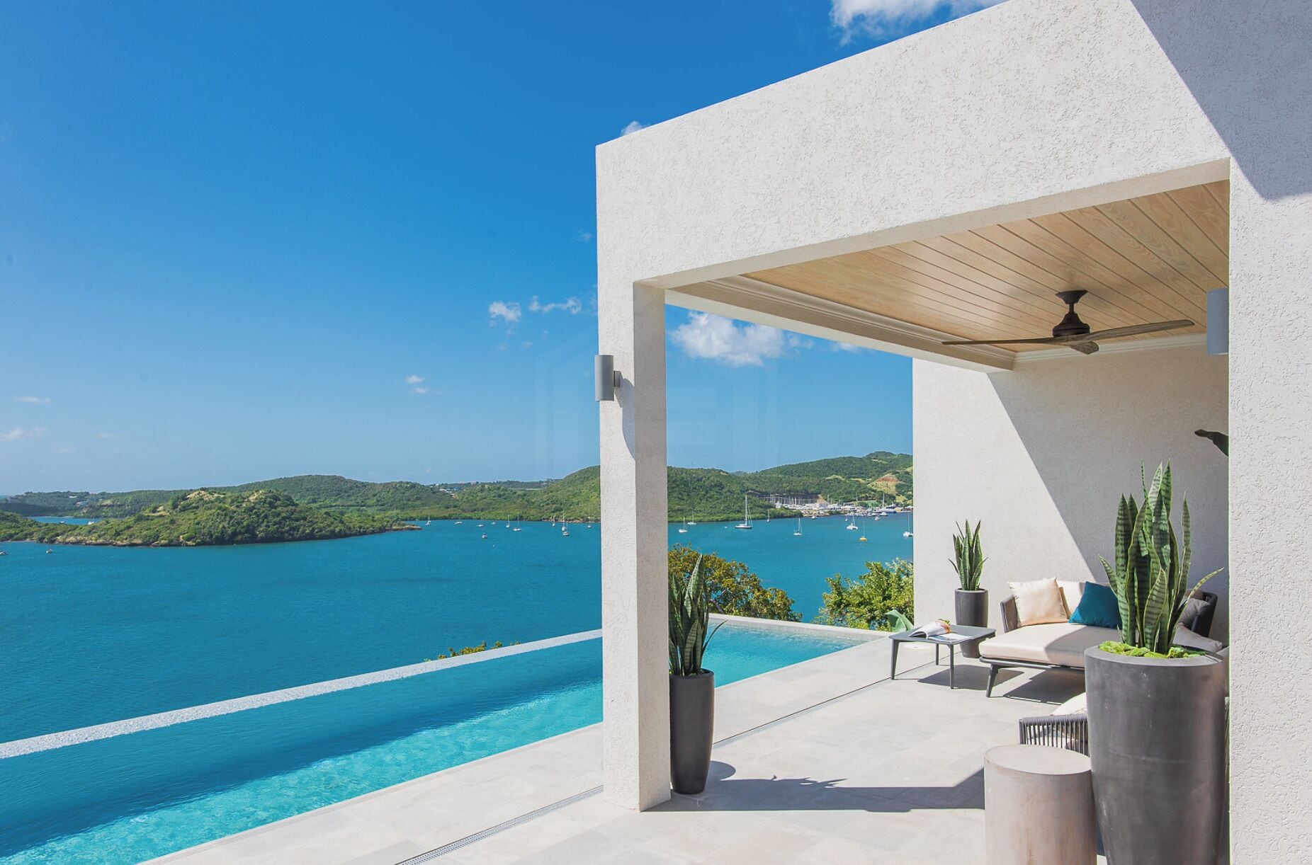 华丽别墅, 私人游泳池, 海洋景观 | 阳台景观