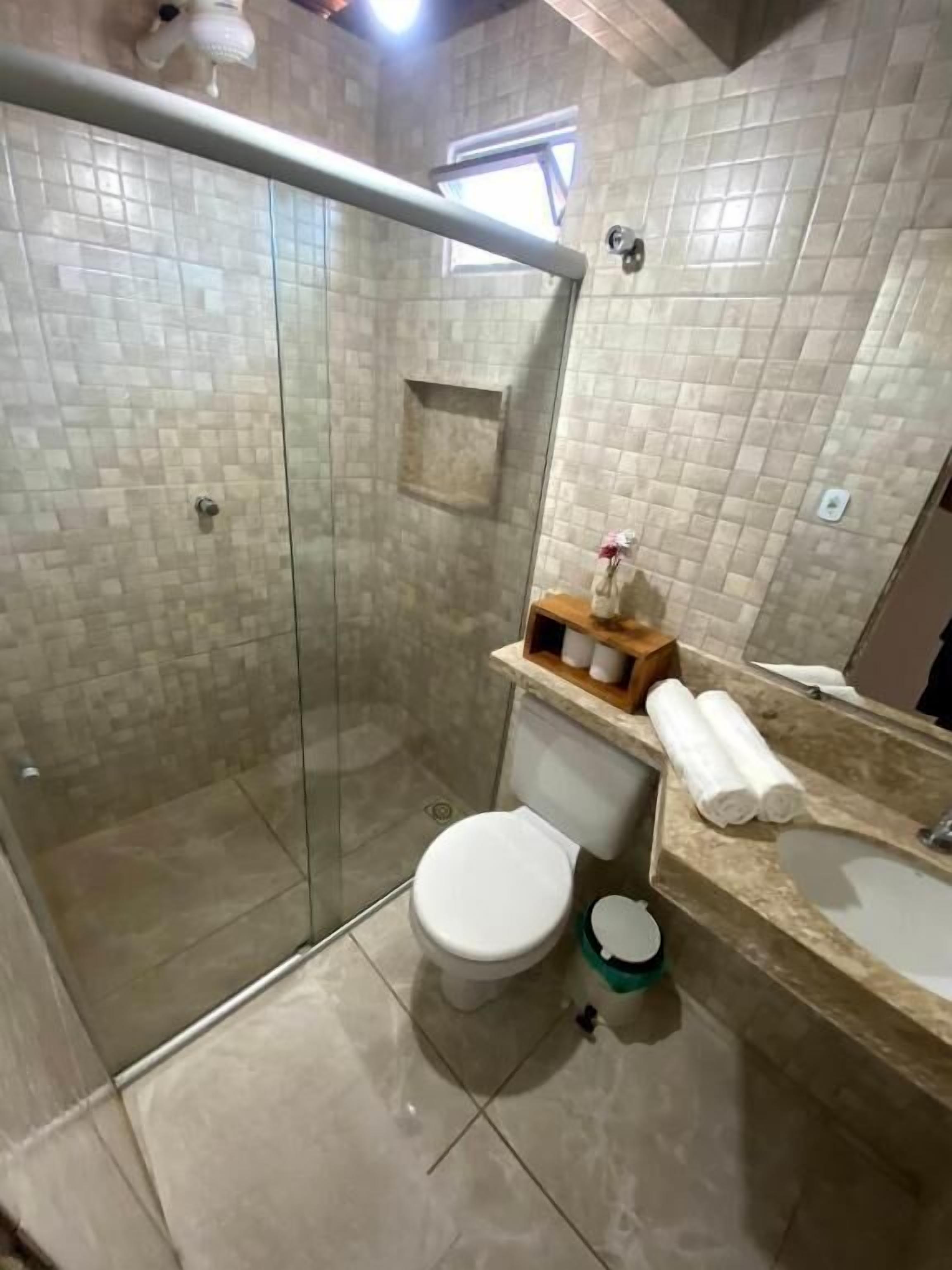 Family Apartment | Bathroom | Shower, towels, soap, toilet paper