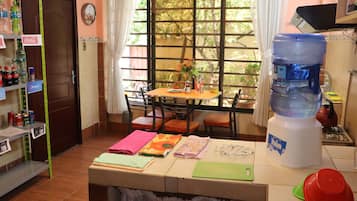 Mini-fridge, microwave, oven, dishwasher