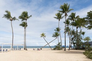 Beach nearby, sun-loungers