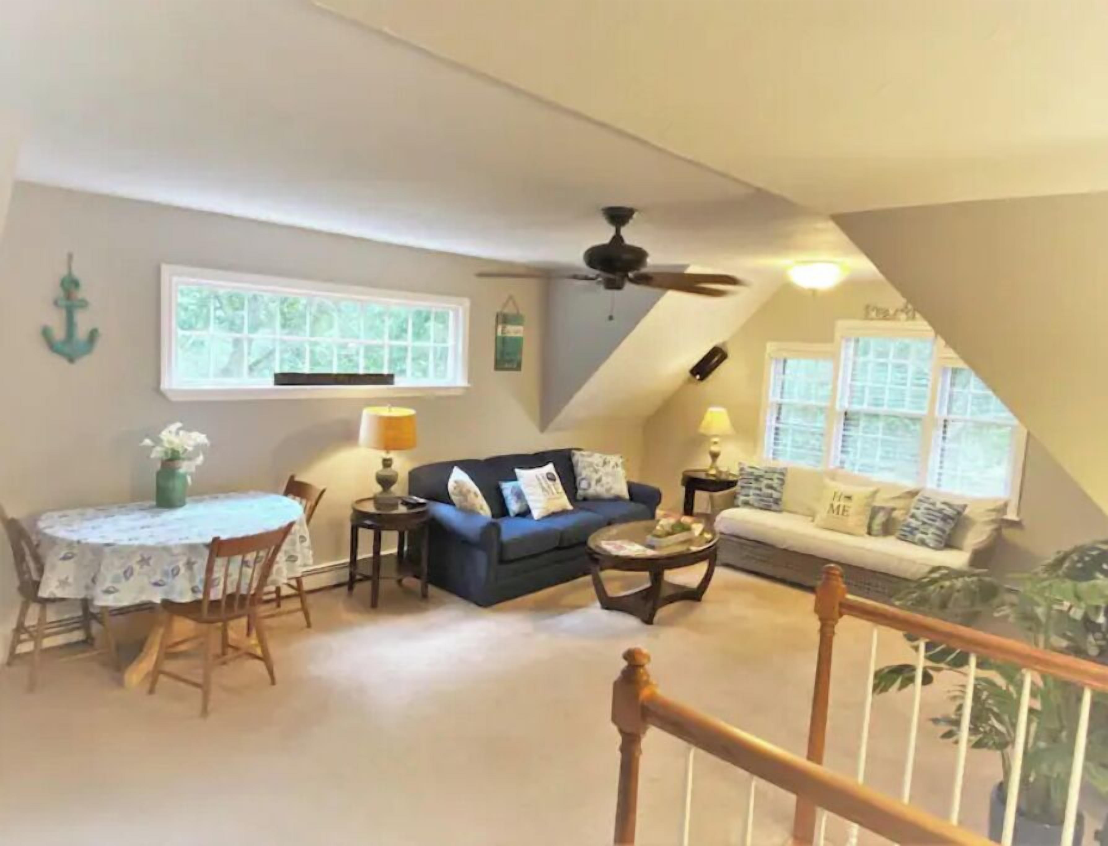 Private living room area, couch is also a sleep sofa