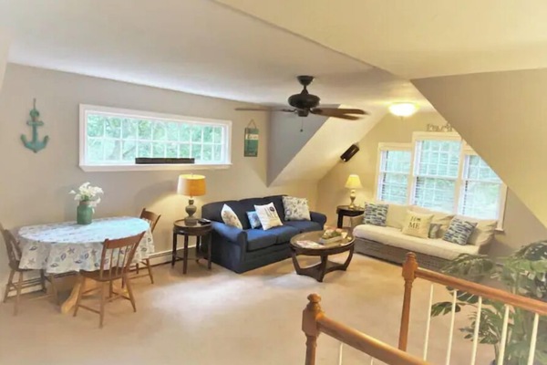 Private living room area, couch is also a sleep sofa