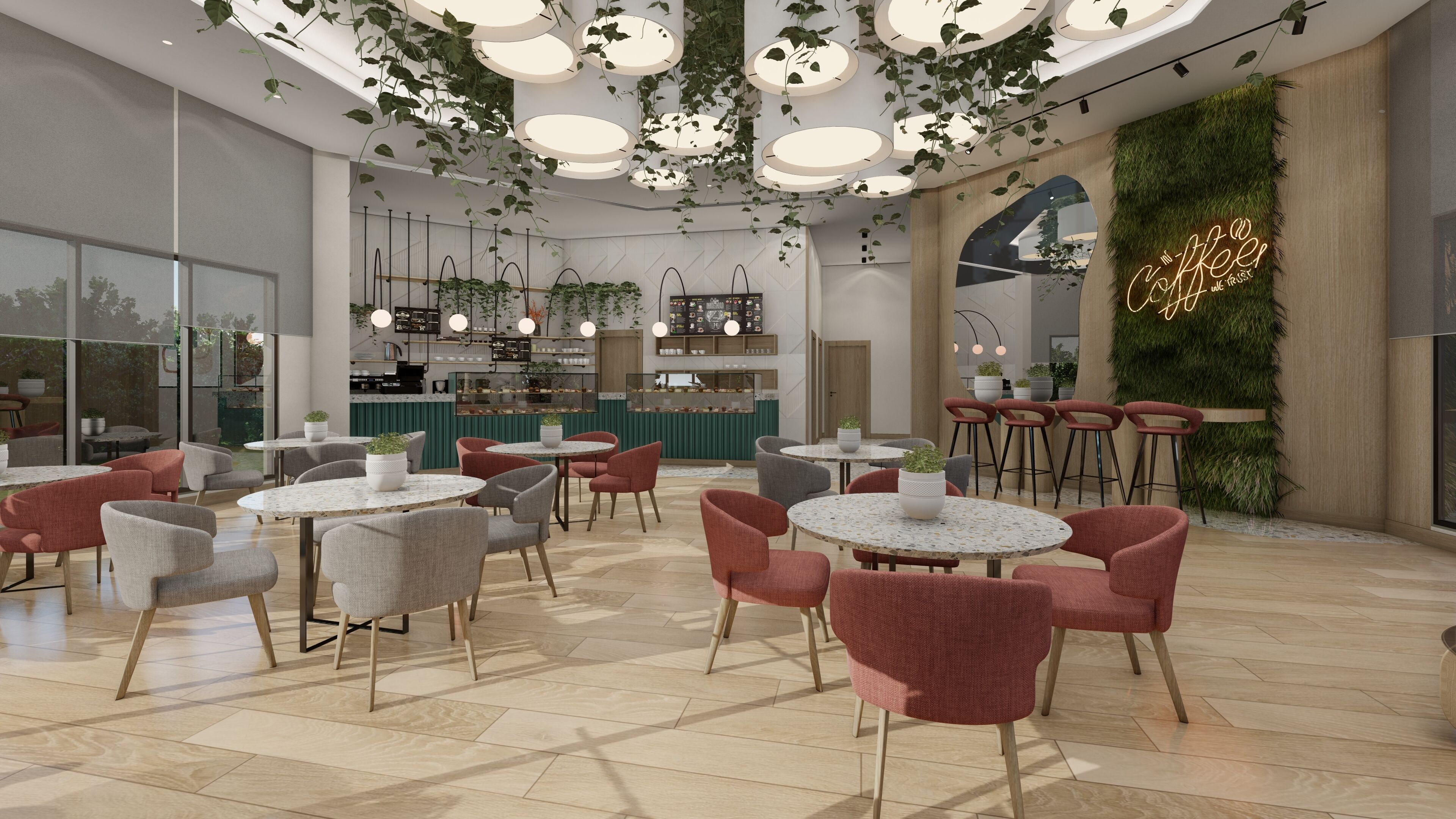 breakfast, lunch and dinner served