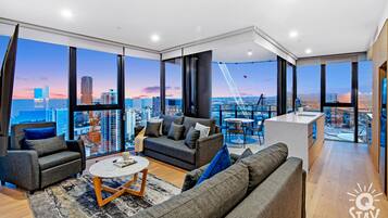 Apartment, 3 Bedrooms | Living area | 18-inch flat-screen TV with digital channels, TV